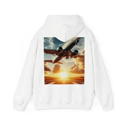 Commercial Airplane Taking Off At Sunset