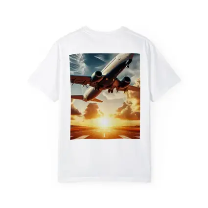 Commercial Airplane Taking Off At Sunset
