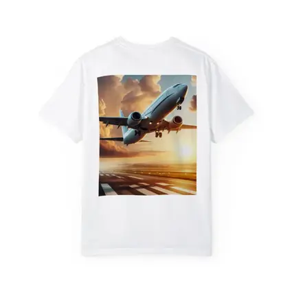 Commercial Airplane Taking Off At Sunset