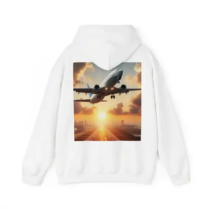 Airplane Taking Off At Golden Sunset