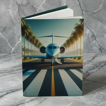 Private Jet Runway Palm Trees Tropical Airport