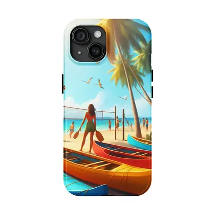 Beach Volleyball Game Tropical Summer Scene