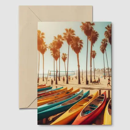 Colorful Kayaks Venice Beach Palm Trees