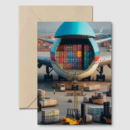 Cargo Plane Loaded With Shipping Containers Airport