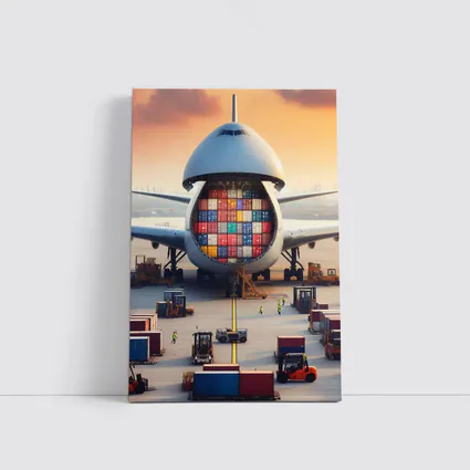 Cargo Airplane Loading Shipping Containers Airport