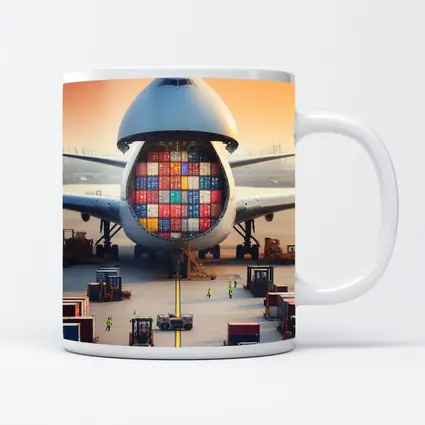 Cargo Airplane Loading Shipping Containers Airport