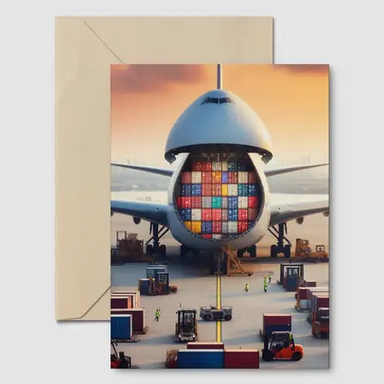 Cargo Airplane Loading Shipping Containers Airport