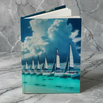 Catamarans Sailing Turquoise Ocean Dramatic Sky
