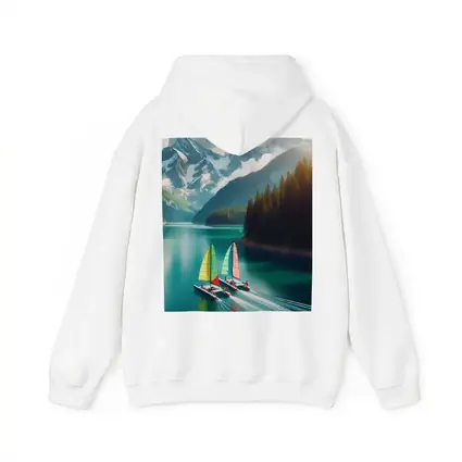 Colorful Sailboats on Turquoise Mountain Lake