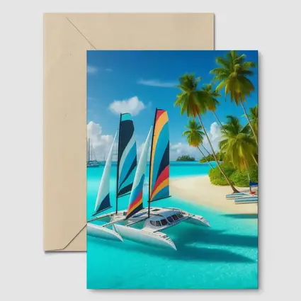 Catamaran Sailboat Tropical Island Crystal Waters