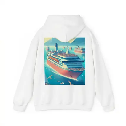 Cruise Ships Sailing Blue Ocean Mountains