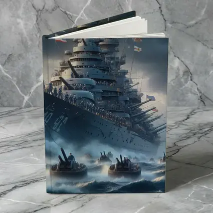 Warship Battleship Stormy Ocean Military Naval Art