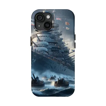 Warship Battleship Stormy Ocean Military Naval Art
