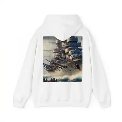 Warship Battleship Sailing Rough Ocean Waves