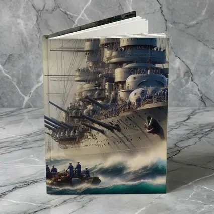 Warship Battleship Sailing Rough Ocean Waves