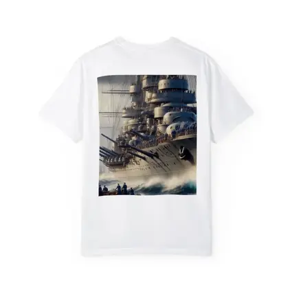 Warship Battleship Sailing Rough Ocean Waves
