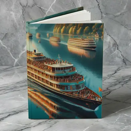 River Cruise Ships Sailing Mountain Lake