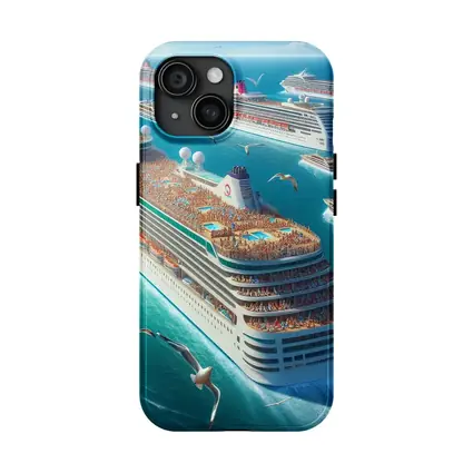 Cruise Ships Sailing Open Blue Ocean