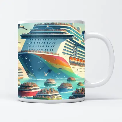 Cruise Ship Rainbow Hull Colorful Ferry Boats