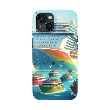 Cruise Ship Rainbow Hull Colorful Ferry Boats