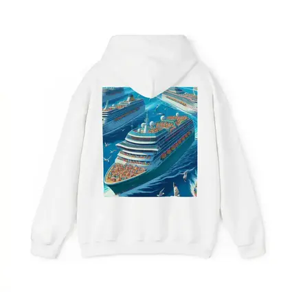 Cruise Ships Ocean Scene Cartoon Art