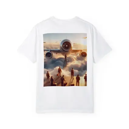 Airplane Above Clouds Golden Sunrise Scene