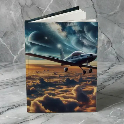 Small Plane Flying Above Clouds Space