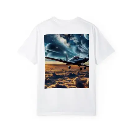 Small Plane Flying Above Clouds Space