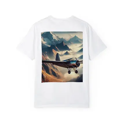 Vintage Propeller Plane Flying Over Mountains