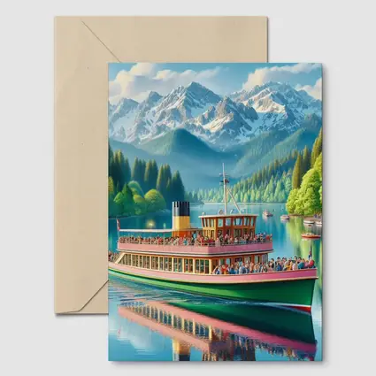 Steamboat Lake Mountain Alpine Landscape Art
