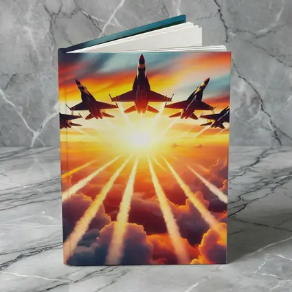 Fighter Jets Flying Into Sunset Sky