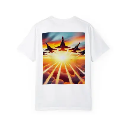 Fighter Jets Flying Into Sunset Sky