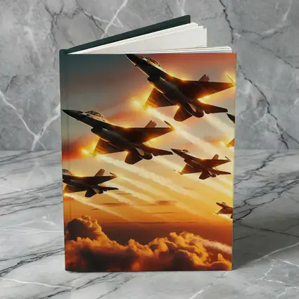 Fighter Jets Flying Over Dramatic Sunset Clouds