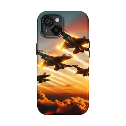 Fighter Jets Flying Over Dramatic Sunset Clouds