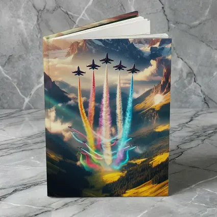 Fighter Jets Colorful Smoke Alpine Mountains
