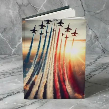 Fighter Jets Red White Blue Smoke Sky