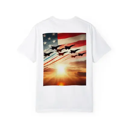 Fighter Jets American Flag Sunset Sky
