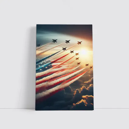 Fighter Jets American Flag Smoke Trail Sky