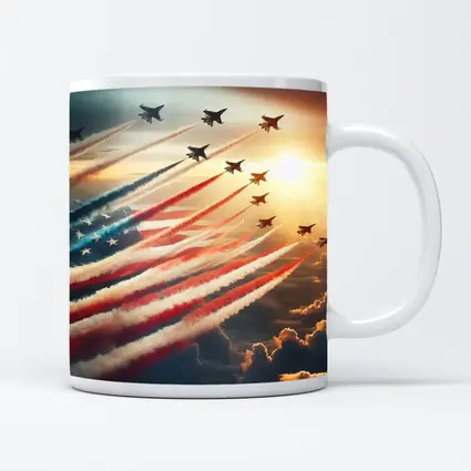 Fighter Jets American Flag Smoke Trail Sky