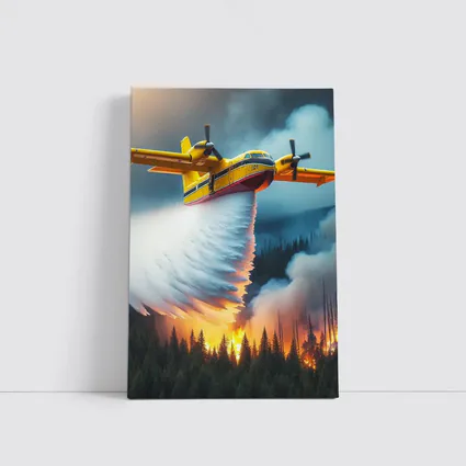 Fire Bomber Plane Dropping Water Over Forest