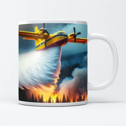 Fire Bomber Plane Dropping Water Over Forest