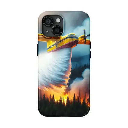 Fire Bomber Plane Dropping Water Over Forest