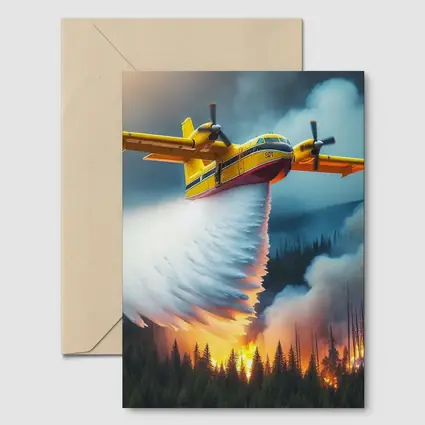 Fire Bomber Plane Dropping Water Over Forest