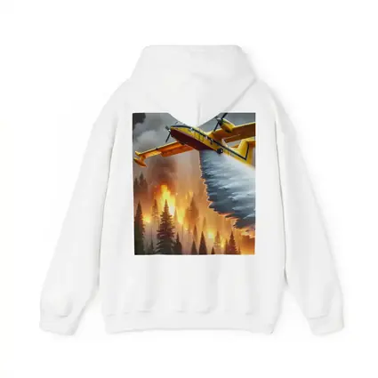 Firefighter Plane Dropping Water Over Burning Forest