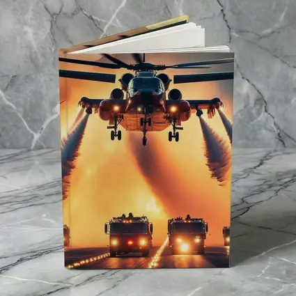 Military Helicopter Convoy Fiery Mountain Sunset