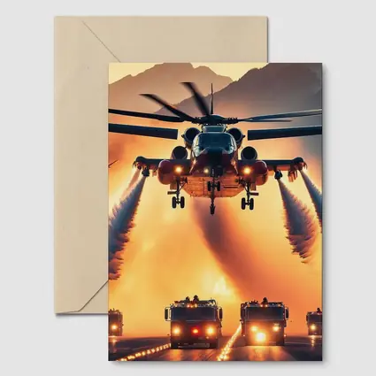 Military Helicopter Convoy Fiery Mountain Sunset