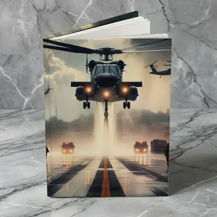 Military Helicopter Landing Runway Dramatic Sky