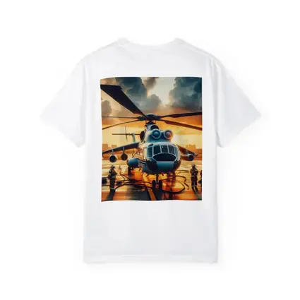 Military Helicopter Ground Crew Sunset Sky
