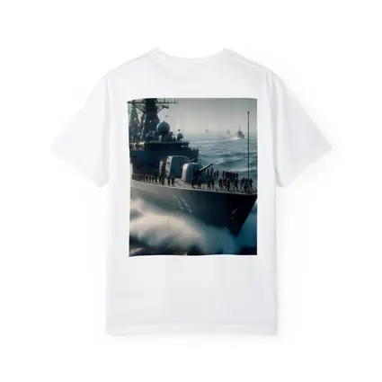 Navy Warship Fleet Sailing Rough Ocean Waves