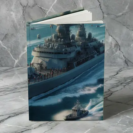 Navy Warship Sailing Blue Ocean Waters